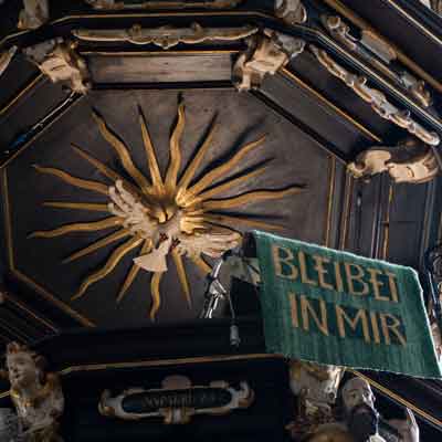 Symbol for the Holy Spirit in the pulpit sounding board